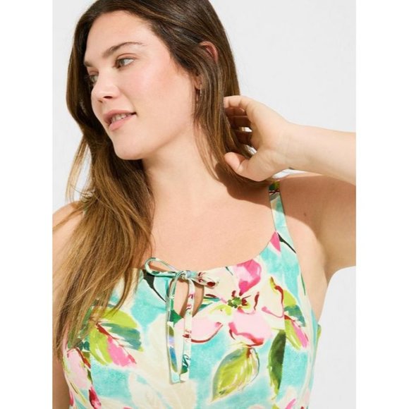 Torrid NEW Midi Supersoft Tiered Tie Front Floral Dress Plus Size 3X - Picture 4 of 4